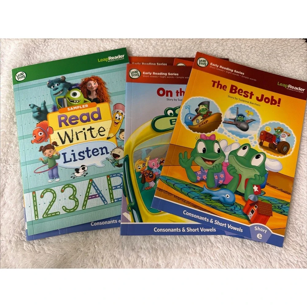 7 Leap Frog Early Reading Set Vowels Consonant Phonics Book Lot TAG Readers
